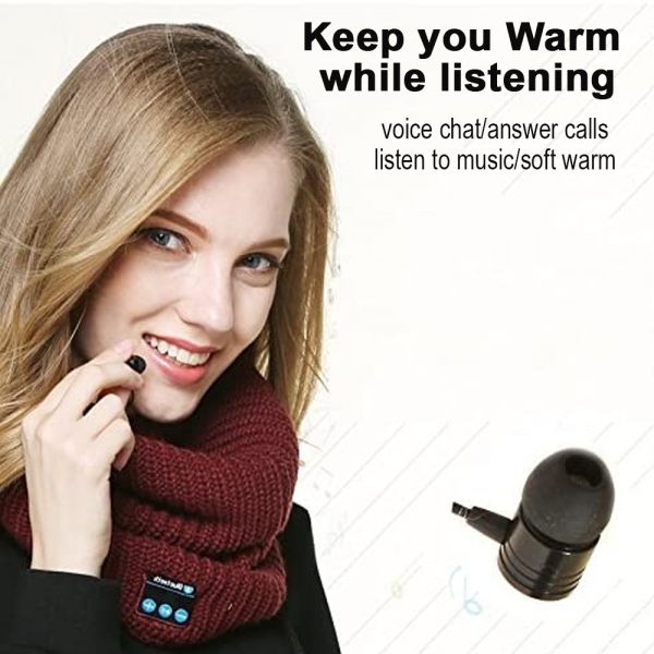 Warm Washable Knitted Bluetooth Musical Headphone Scarf_10