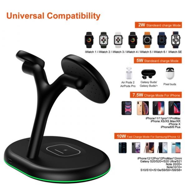 3-in-1 Magnetic Wireless Charging Station 15W Mag-Safe_4