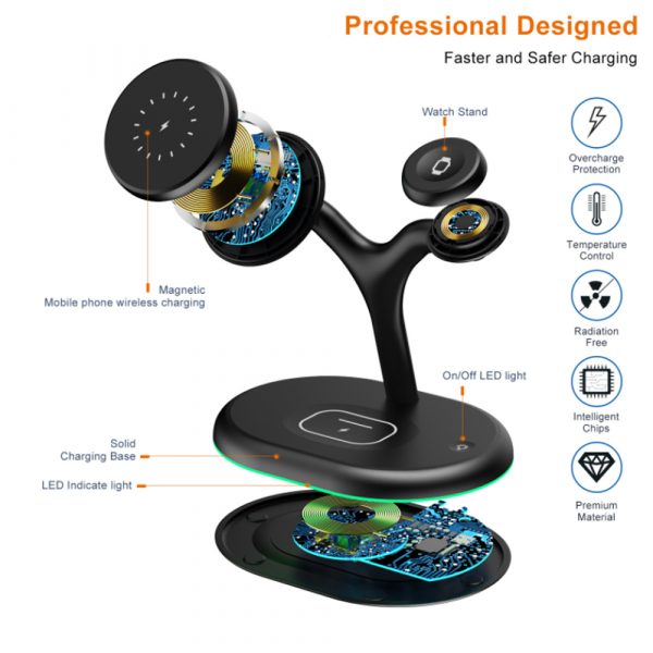 3-in-1 Magnetic Wireless Charging Station 15W Mag-Safe_5