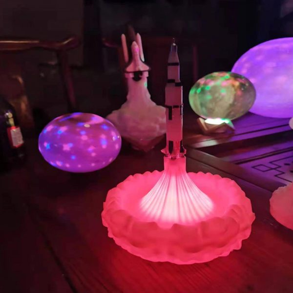 3D Printed Various Colors LED Rocket Kid’s Room Night Lamp_2