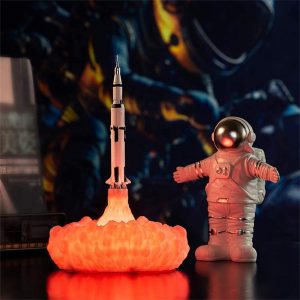 3D Printed Various Colors LED Rocket Kid’s Room Night Lamp- USB Powered