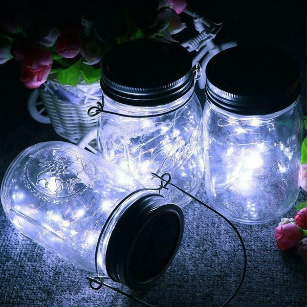 Solar Powered Mason Jar LED Decorative Fairy Lights Set_9