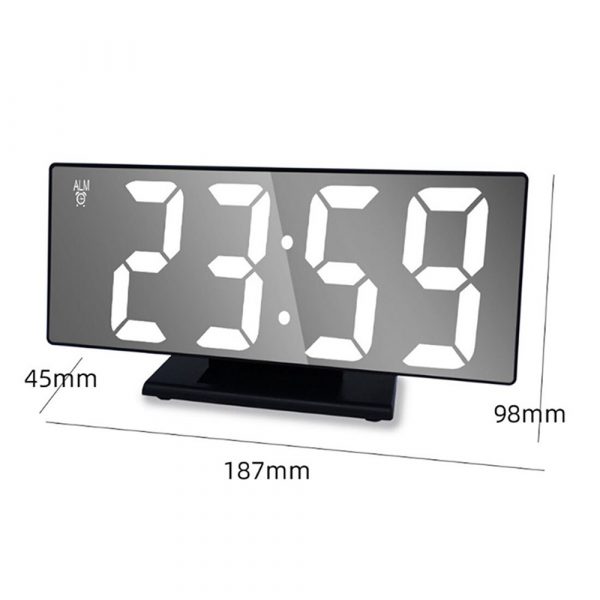 USB Plugged-in Digital Display LED Mirror Alarm Table Clock_3