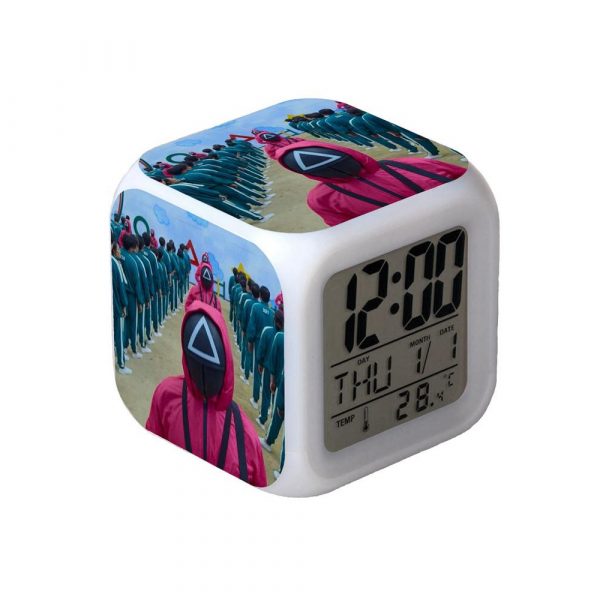 Squid Game Themed LED Color Therapy Digital Alarm Clock_1