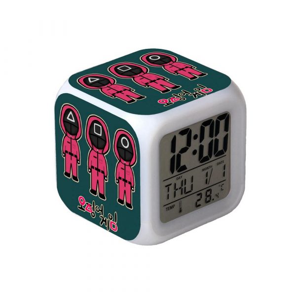 Squid Game Themed LED Color Therapy Digital Alarm Clock_3