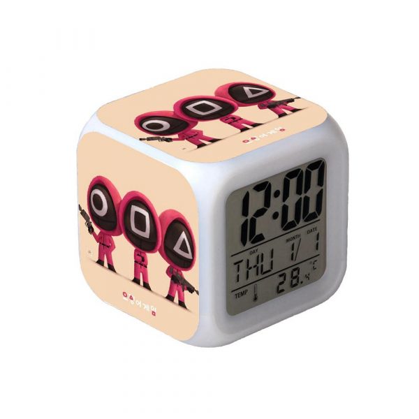 Squid Game Themed LED Color Therapy Digital Alarm Clock_4