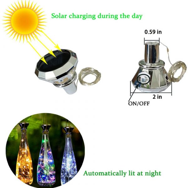 5 pcs/set Solar Diamond Wine Cork Bottle String Lights_16