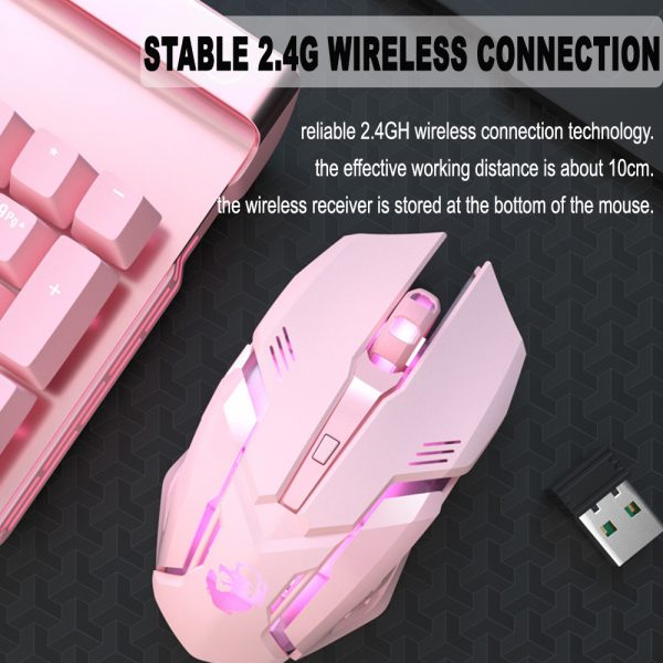 6 Keys Ergonomic Wireless USB Rechargeable Gaming Mouse with Backlight_6