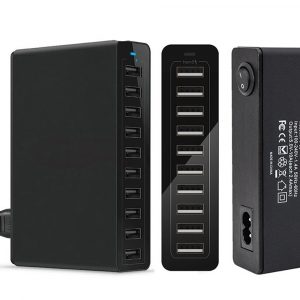 60W 10 USB Port Desktop Travel Family Wall Plug Charger