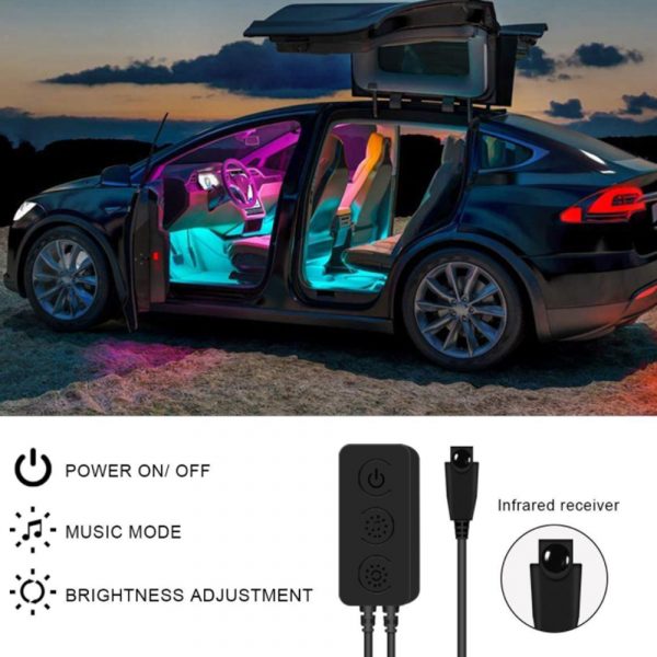 USB/Car Plug Remote Controlled Car Interior LED Strip Light_8