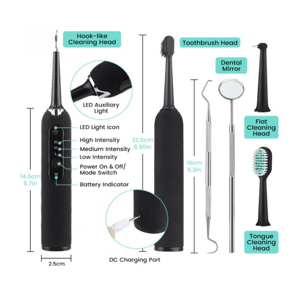 Rechargeable Electric Tooth Plaque Cleaning Kit with LED Light_5