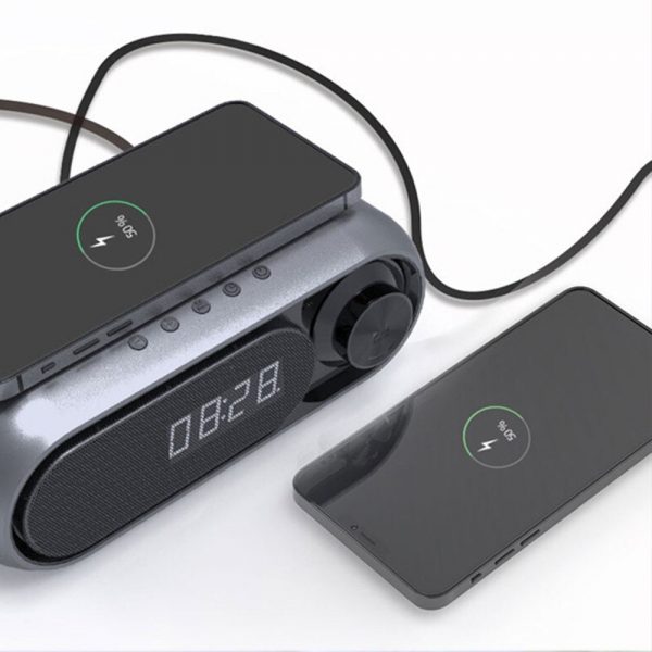 USB Interface Wireless Charger and Clock Radio BT Speaker_6