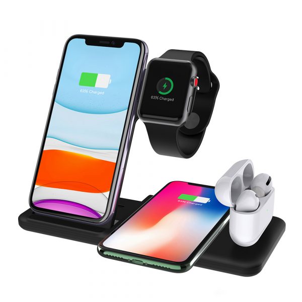 USB Interface 4-in-1 15W Qi Fast Wireless Charger Stand_1