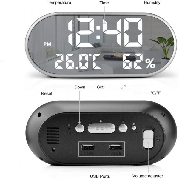 USB Plugged-in Digital LED Alarm Clock with USB Charging_11