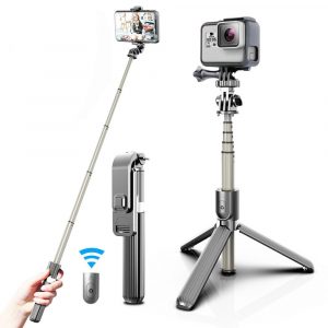 4-in-1 Universal Foldable Bluetooth Monopod- Battery Powered