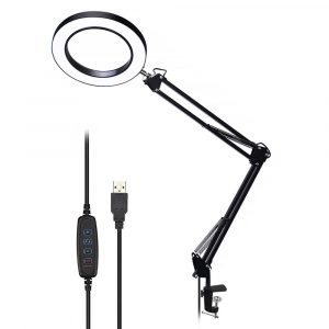 USB Interface Eye Protection LED Desk Magnifying Clip-on Lamp