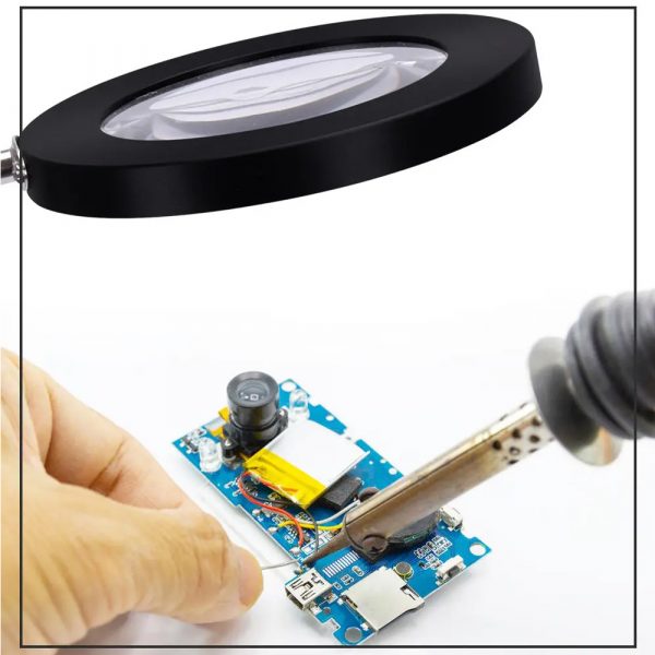 USB Interface Eye Protection LED Desk Magnifying Clip-on Lamp_12