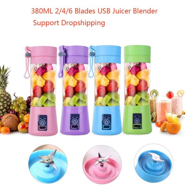 4-Blade Powerful and Colorful Portable Blender- USB Charging_6