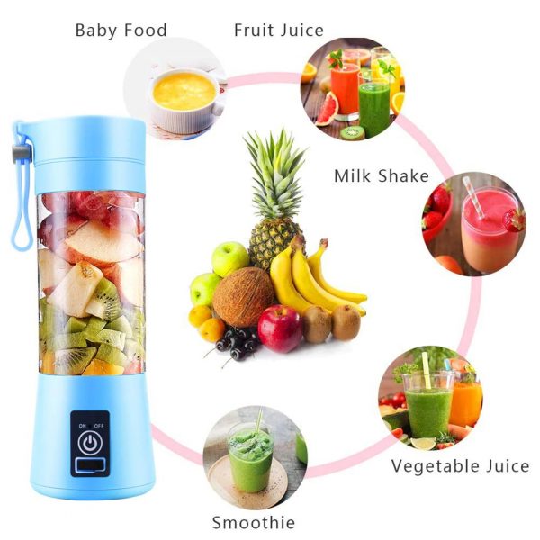 4-Blade Powerful and Colorful Portable Blender- USB Charging_5