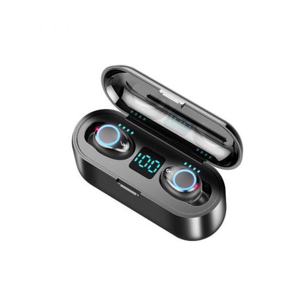 F9 Bluetooth 5.0 TWS LED Button Wireless Earphones- USB Charging_0