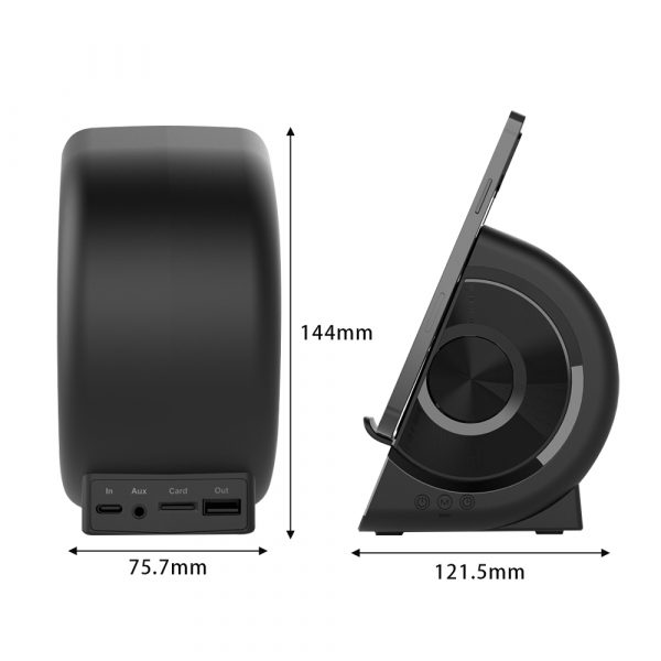 USB Interface Digital Alarm Clock BT Speaker and Wireless Charger_5