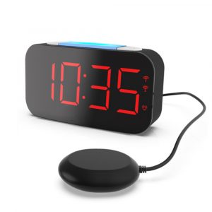 USB Plugged-in Digital Alarm Clock with Bed Vibrating Function