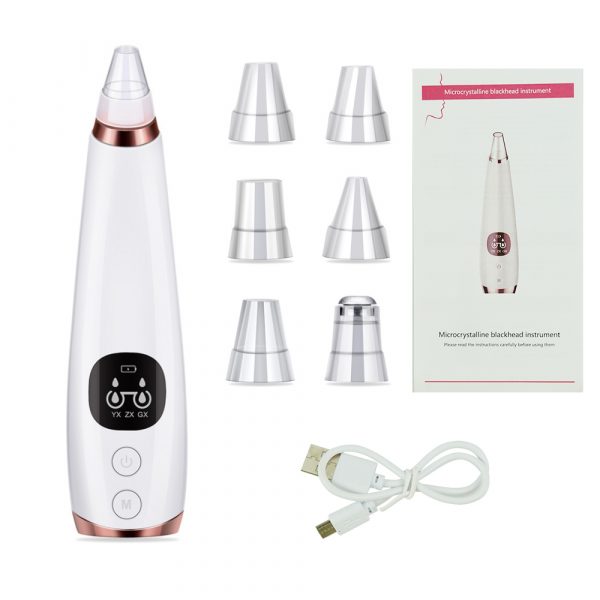 6 Nozzle Electric Acne Pimple Blackhead Remover for Face and Nose Vacuum- USB Charging_8