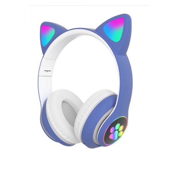 Flashing Light BT Wireless Cat Ear Headset with Mic- USB Charging_4