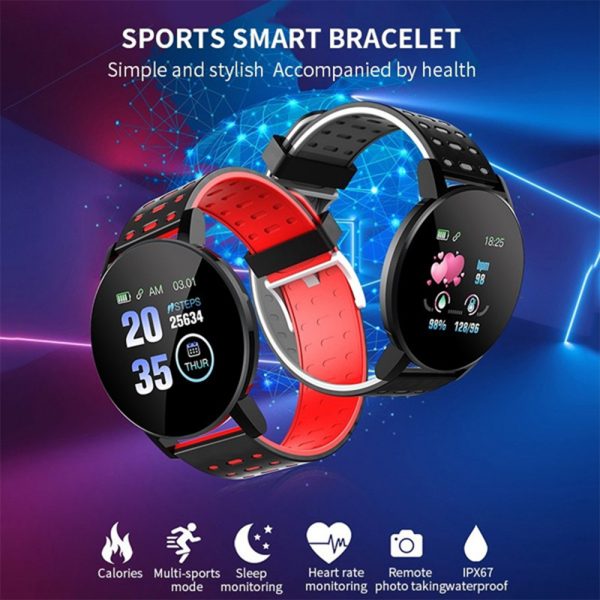 Bluetooth Smartwatch Blood Pressure Monitor Unisex and Fitness Tracker- USB Charging_3