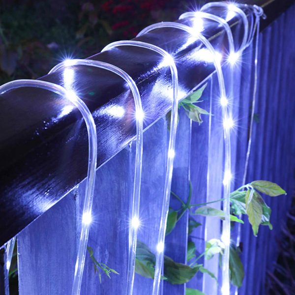 Solar Powered Outdoor LED String Tube Light Garden Fairy Light_5