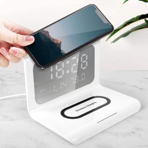 2-in-1 Multifunctional Digital Night Clock and Fast Charging Wireless Charger